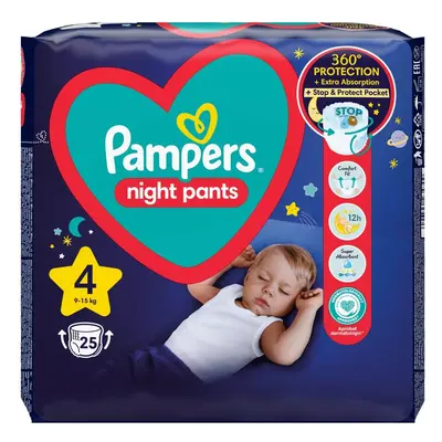 Pieluchomajtki PAMPERS Night Pants rozmiar 4 (9-15 kg) 25szt