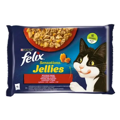 Karma mokra dla kota FELIX Sensations Jellies Wiejskie smaki 4x 85g