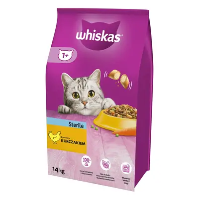 Karma sucha dla kota sterylizowanego WHISKAS z kurczakiem 14 kg