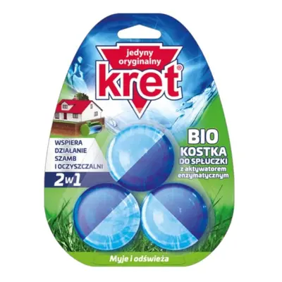 Kostka do wc KRET Bio z aktywatorem 3x 50g