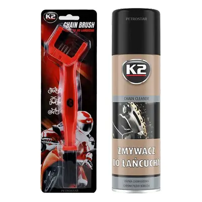 ZESTAW K2 SZCZOTKA DO ŁAŃCUCHA 25CM + ZMYWACZ ŁAŃCUCHA
