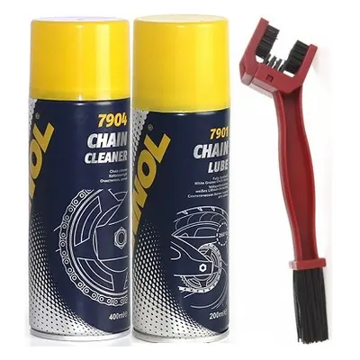 MANNOL ZESTAW DO ŁAŃCUCHA SMAR+SPRAY+SZCZOTKA