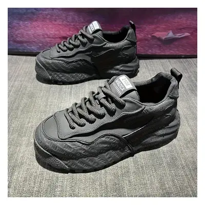 TEMU Modne Sneakersy - Wygodne, Wszechstronne Buty Taty z Grubą Platformą na Wzrost, Sznurowane 
