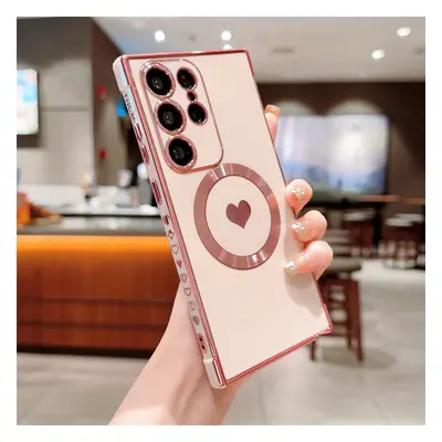 TEMU Etui z Magnetycznym Sercem dla SamSung S24 Ultra S21 FE S22 S23 Plus Bezprzewodowe Ładowani