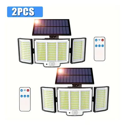 TEMU 2/4SZT. Lampy solarne do ogrodu zewnętrznego, 348LED lampy solarne z czujnikiem ruchu z pil