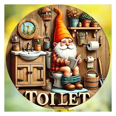 TEMU szt. Stary okrągły drewniany łazienkowy, 7,87x7,87 cala, "Toaleta" Humorystyczny dekoracyjn