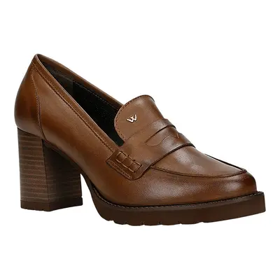 Wojas Skórzane czółenka w kolorze jasnobrązowym rozmiar: