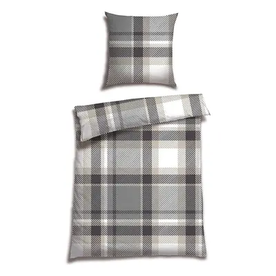 Schiesser Komplet pościeli flanelowej "Setta" w kolorze szarym rozmiar: