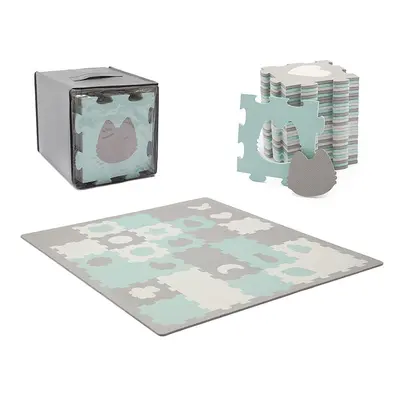 Kinderkraft Mata piankowa-puzzle w kolorze szaro-turkusowym - x cm - m+ rozmiar: