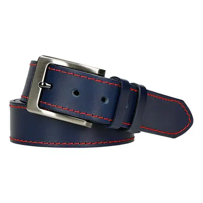 Wojas Skórzany pasek w kolorze granatowym rozmiar: