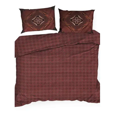 Eurofirany Komplet pościeli satynowej "Morocco" w kolorze bordowym ze wzorem rozmiar:
