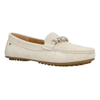 Wojas Skórzane mokasyny w kolorze kremowym rozmiar: