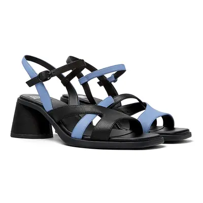 Camper Skórzane sandały w kolorze czarno-błękitnym na obcasie rozmiar: