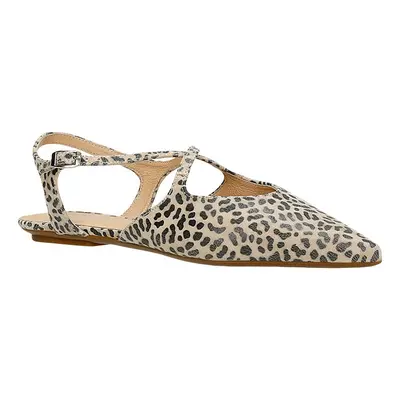 Wojas Skórzane baleriny w kolorze czarno-beżowym rozmiar: