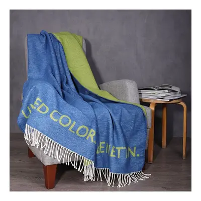 Benetton Pled w kolorze niebiesko-żółtym rozmiar: