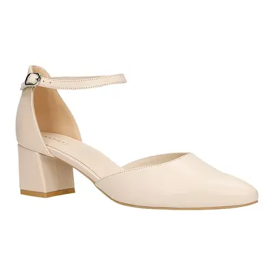 Wojas Skórzane czółenka w kolorze beżowym rozmiar: