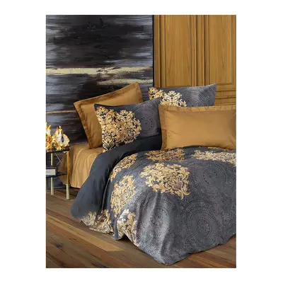 Elizabed Komplet pościeli satynowej w kolorze beżowo-szarym rozmiar: