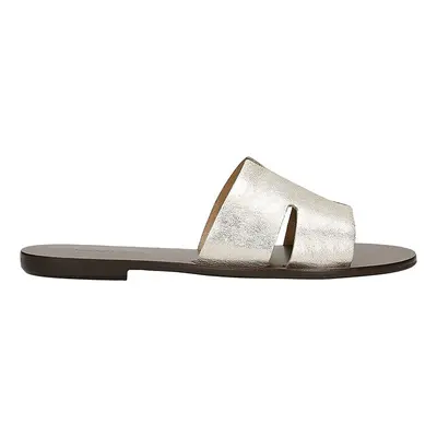 Wojas Skórzane klapki w kolorze złotym rozmiar: