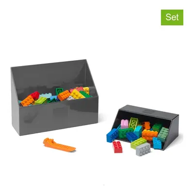 LEGO Pojemniki (2 szt.) w kolorze antracytowo-czarnym na klocki rozmiar: