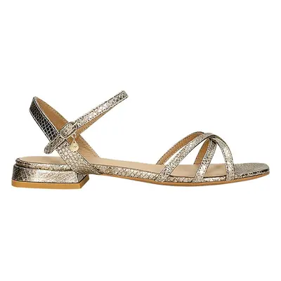 Wojas Skórzane sandały w kolorze złotym rozmiar: