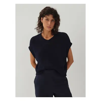 Someday Koszulka dzianinowa "Tany" w kolorze granatowym rozmiar: