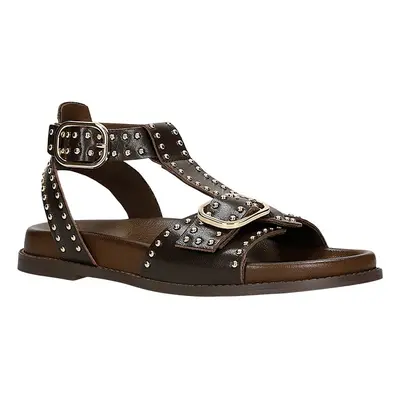 Wojas Skórzane sandały w kolorze brązowym rozmiar: