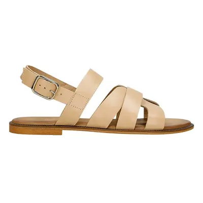 Wojas Skórzane sandały w kolorze beżowym rozmiar: