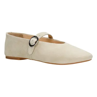 Wojas Skórzane baleriny w kolorze beżowym rozmiar: