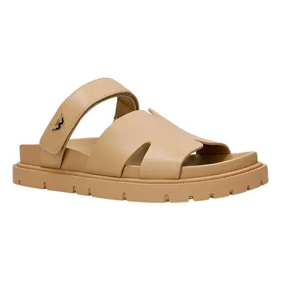 Wojas Skórzane klapki w kolorze beżowym rozmiar: