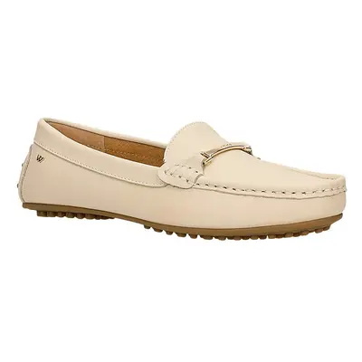 Wojas Skórzane mokasyny w kolorze kremowym rozmiar: