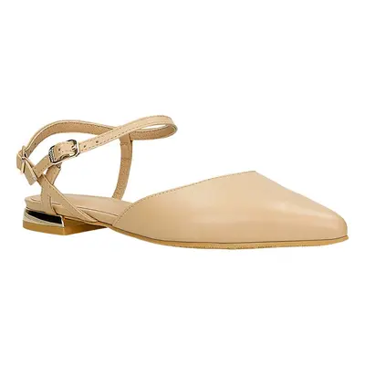 Wojas Skórzane baleriny w kolorze beżowym rozmiar: