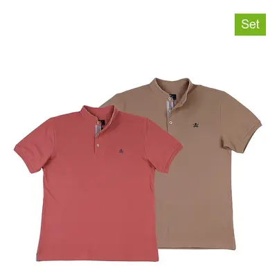 The Time of Bocha Koszulki polo (2 szt.) w kolorze jagodowo-beżowym rozmiar: