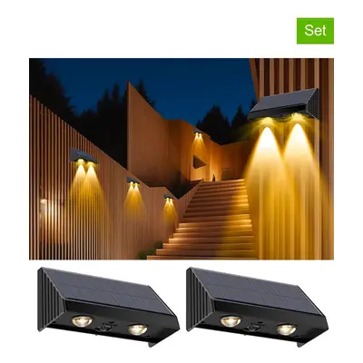 lumisky Lampy solarne LED (4 szt.) w kolorze czarnym - 11,4 x x 5,4 cm rozmiar: