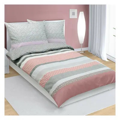 Bellatex Pościel flanelowa Ornament szary, 140 x 200 cm, 70 x 90 cm