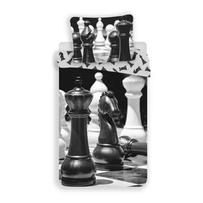 Jerry Fabrics Pościel bawełniana Szachy, 140 x 200 cm, 70 x 90 cm