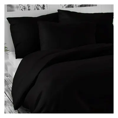 Pościel satynowa Luxury Collection czarny, 140 x 220 cm, 70 x 90 cm