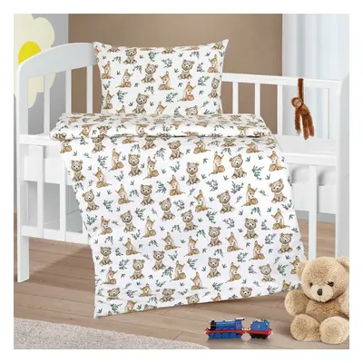 Bellatex Dziecięca pościel bawełniana Agata Jelonek z misiem, 90 x 135 cm, 45 x 60 cm