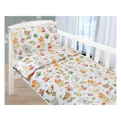 Dziecięca pościel bawełniana do łóżeczka Agáta Zwierzątka, 90 x 135 cm, 45 x 60 cm