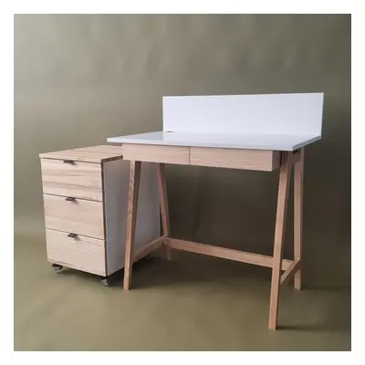 Kontenerek Biurowy LUKA z Kółkami 41x50cm Dąb Kawa z mlekiem