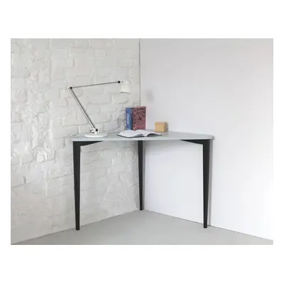 Biurko narożne Naja mleko z kawą czarne nogi