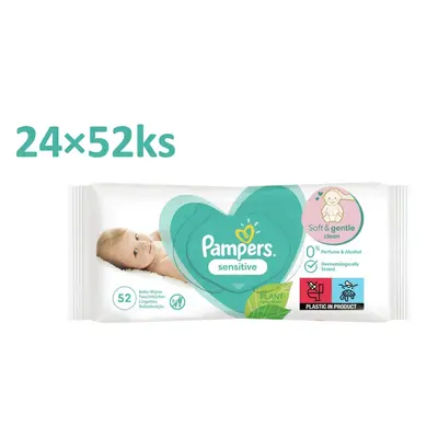 Chusteczki nawilżane Pampers Sensitive dla dzieci 24 x 52 szt.