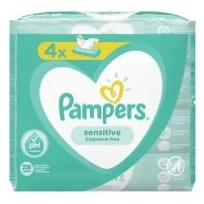 Chusteczki nawilżane Pampers Sensitive dla dzieci 4 x 52 szt.