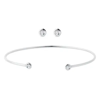 Minimalistyczna biżuteria z diamentami w białym złocie KLENOTA