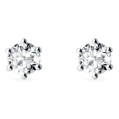 Diamentowe kolczyki o średnicy 3,7 mm w białym złocie KLENOTA