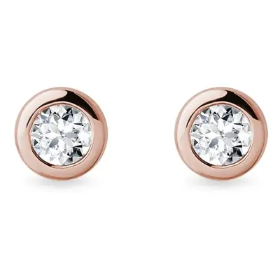 Kamienie bezel z różowego złota z diamentami mm KLENOTA