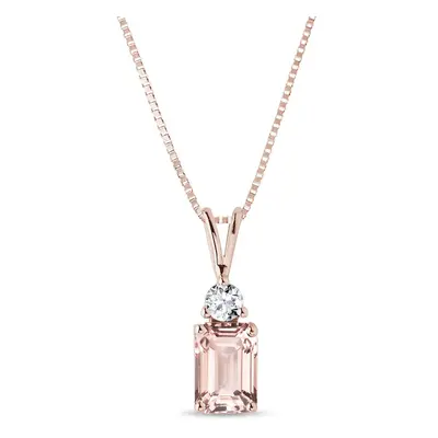 Zawieszka z różowego złota z morganitem i diamentem KLENOTA