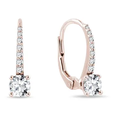Kolczyki typu bigiel z brylantami w różowym złocie KLENOTA