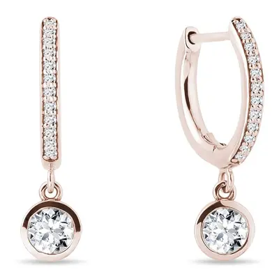 Kolczyki z różowego złota z diamentami w oprawie typu bezel KLENOTA