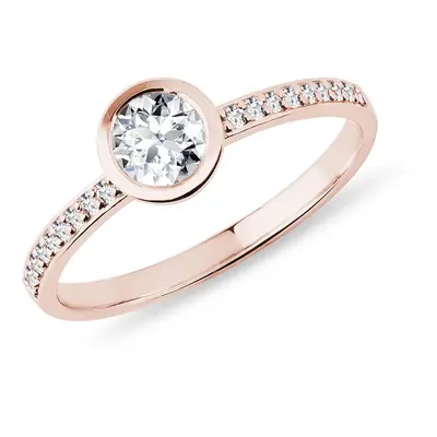 Pierścionek zaręczynowy z różowego złota z diamentem KLENOTA