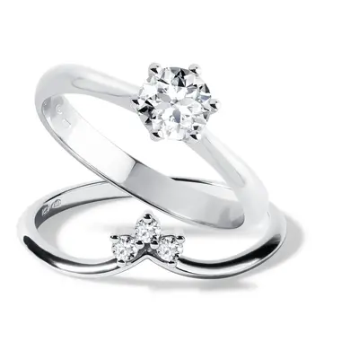 Pierścionki z białego złota z laboratoryjnymi diamentami KLENOTA